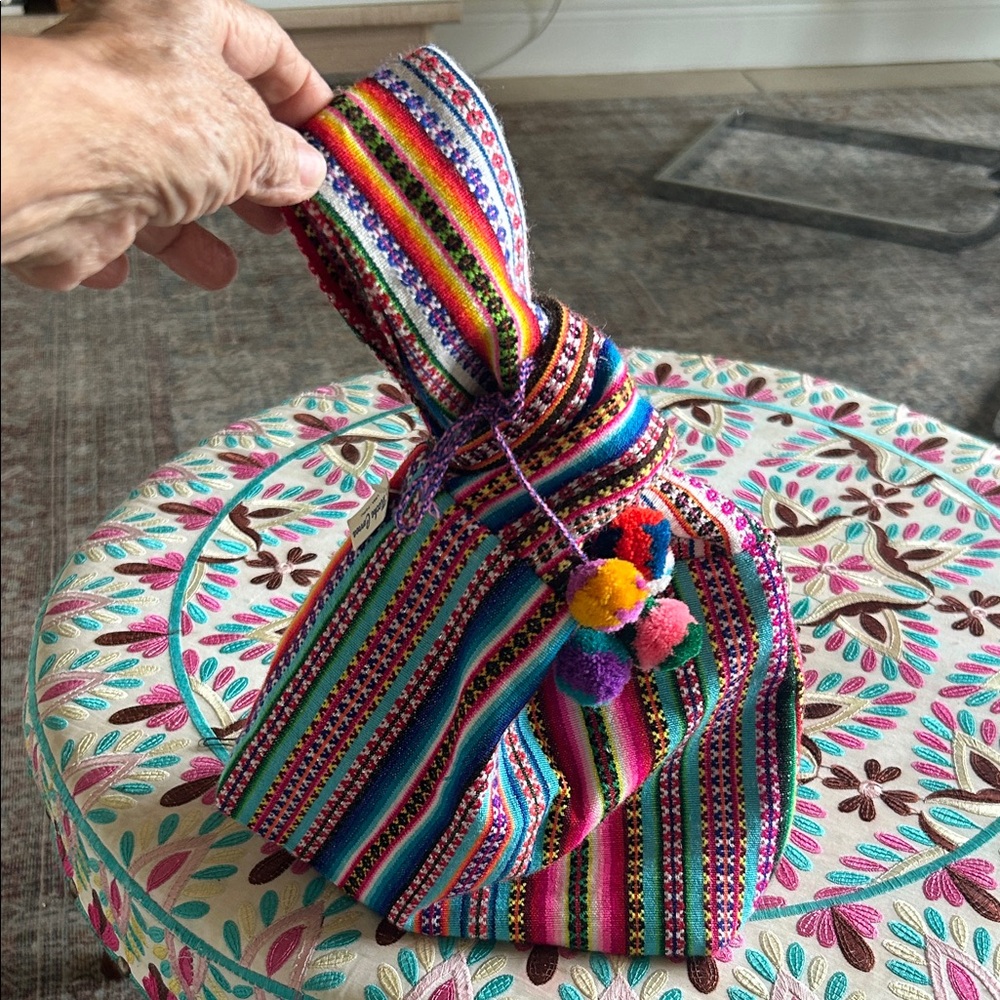 Colorful Striped Clutch with Wristlet